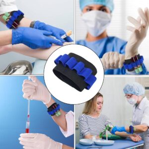 4 Pack Phlebotomy Tube Holder Wristband,Blood Draw Tube Bracelet Strap Hold 8 Phlebotomy Tubes Blood Draw Kit Phlebotomy Caddy Hold (Blue)