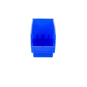 Hudson Exchange 12 x 4 x 4" Plastic Nesting Storage 12” Shelf Bin Container - 10 lb Capacity (Blue)