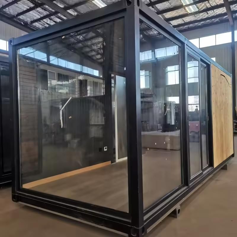 Mobile Container House Glass Windows Oak Wood Hotel Sleep Villa Bnb Studio Pad Rent Door Custom Holiday Cabin Office Garden Air Remote Furnished Home