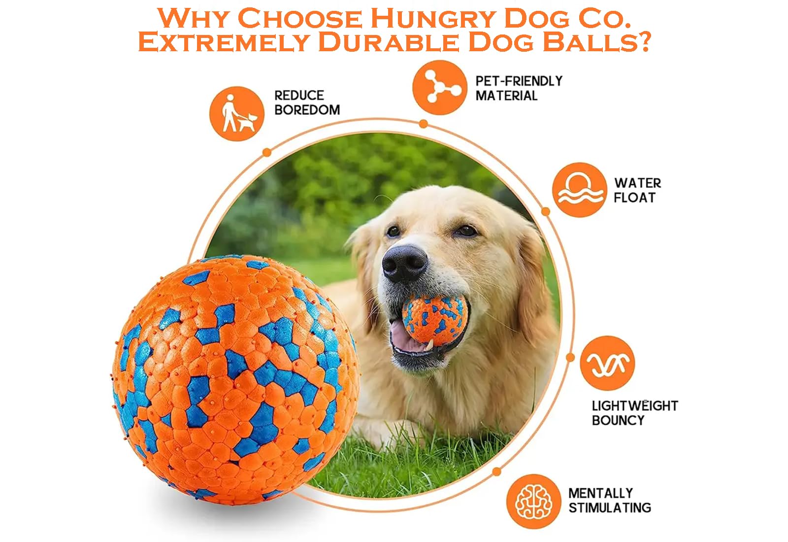 Hungry Dog Co.- Super Durable Premium Dog Balls -Pet Safe Dog Toys for Fun and Play. Very Bouncy and Durable -Great for Aggressive Chewers -Stimulating Colors and Patterns -2 Multi-Color 3” Balls #2