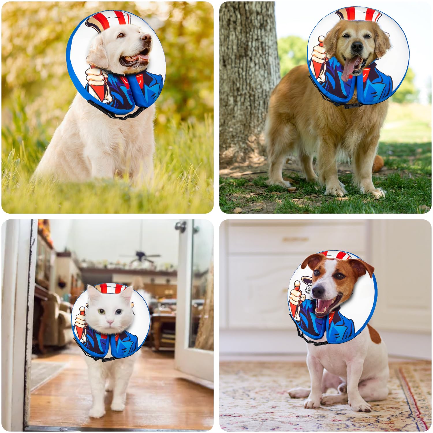 Medium Dog Cone Collar Alternative Soft Inflatable Donut Collar After Surgery Dogs Recovery Won't Obstruct Vision Suitable Cones E Collar for Small Medium Large Dogs and Cats