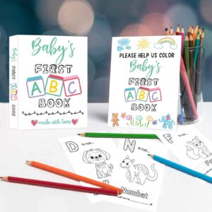 Baby's First ABC Book Baby Shower Activity Keepsake Game, ABC Coloring Baby Shower Guest Book Alternative, Baby's First Alphabet Coloring Book, Alphabet A to Z Coloring Pages