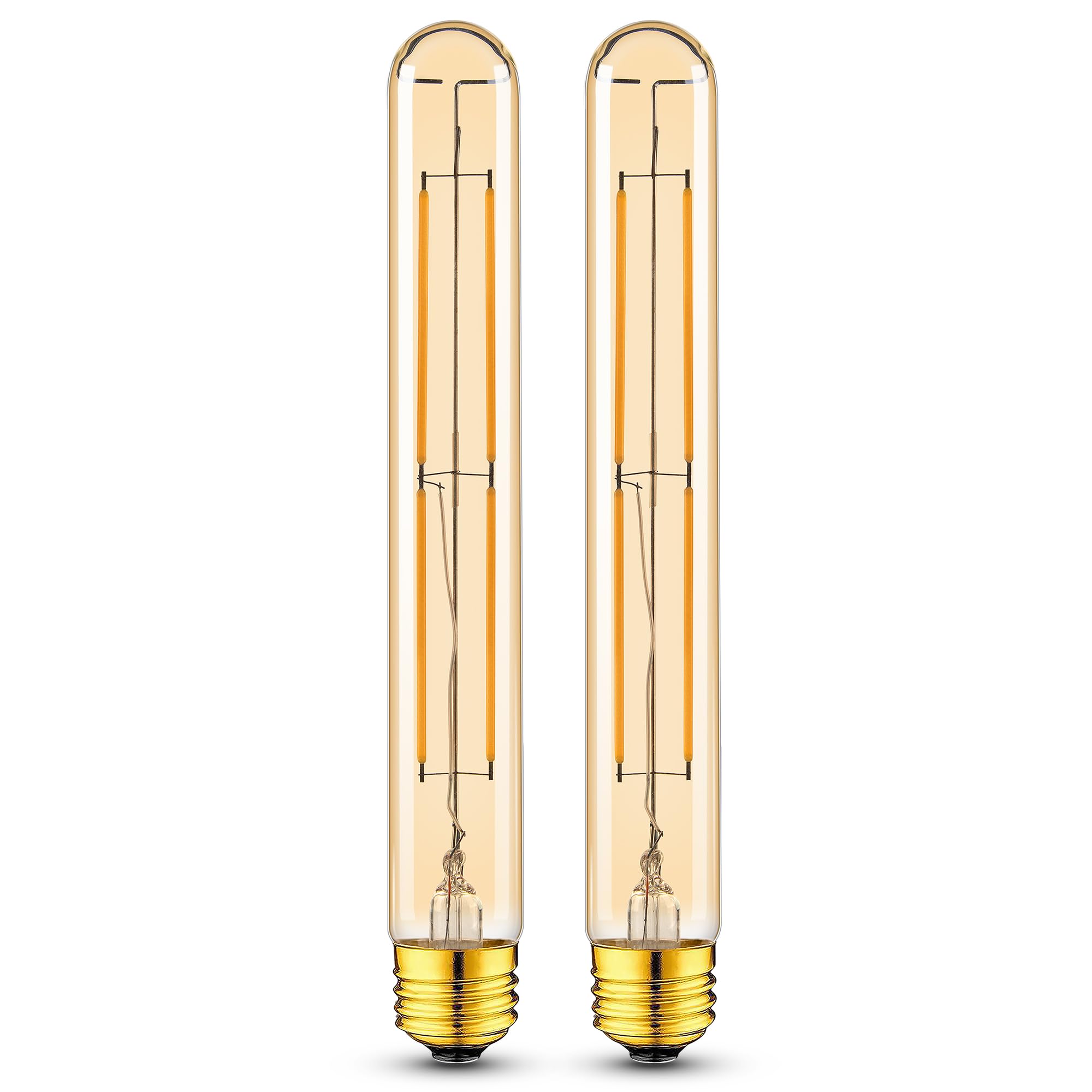 Sphoon 6W Dimmable T10 8.9inch Amber LED Bulb E26 Light Bulb Equal 60 watt 225 Long Led Light Bulb AC120V 2200K Edison 500LM for Rustic Pendant,Industrial Pipe,Wall sconces,Vanity 2Pack