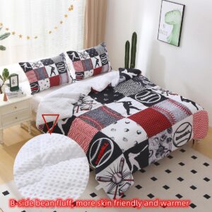 Gusuhome Baseball Comforter Set Full Size 3D Softball Sports Bedding Set for Boys Kids 3 Piece Microfiber Comforter All Season