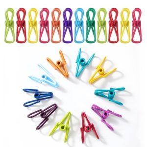 45 pcs chip clips - 2 inch random multi-colored waterproof metal clothes pins for bag, food, chips, paper