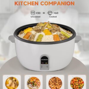 MOOSUM Commercial Rice Cooker, Large Capacity 30-Cup (UnCooked), 60-Cup (Cooked) with One Touch Operation and 12-Hour Keep Warm,Easy to Use and clean,1600W