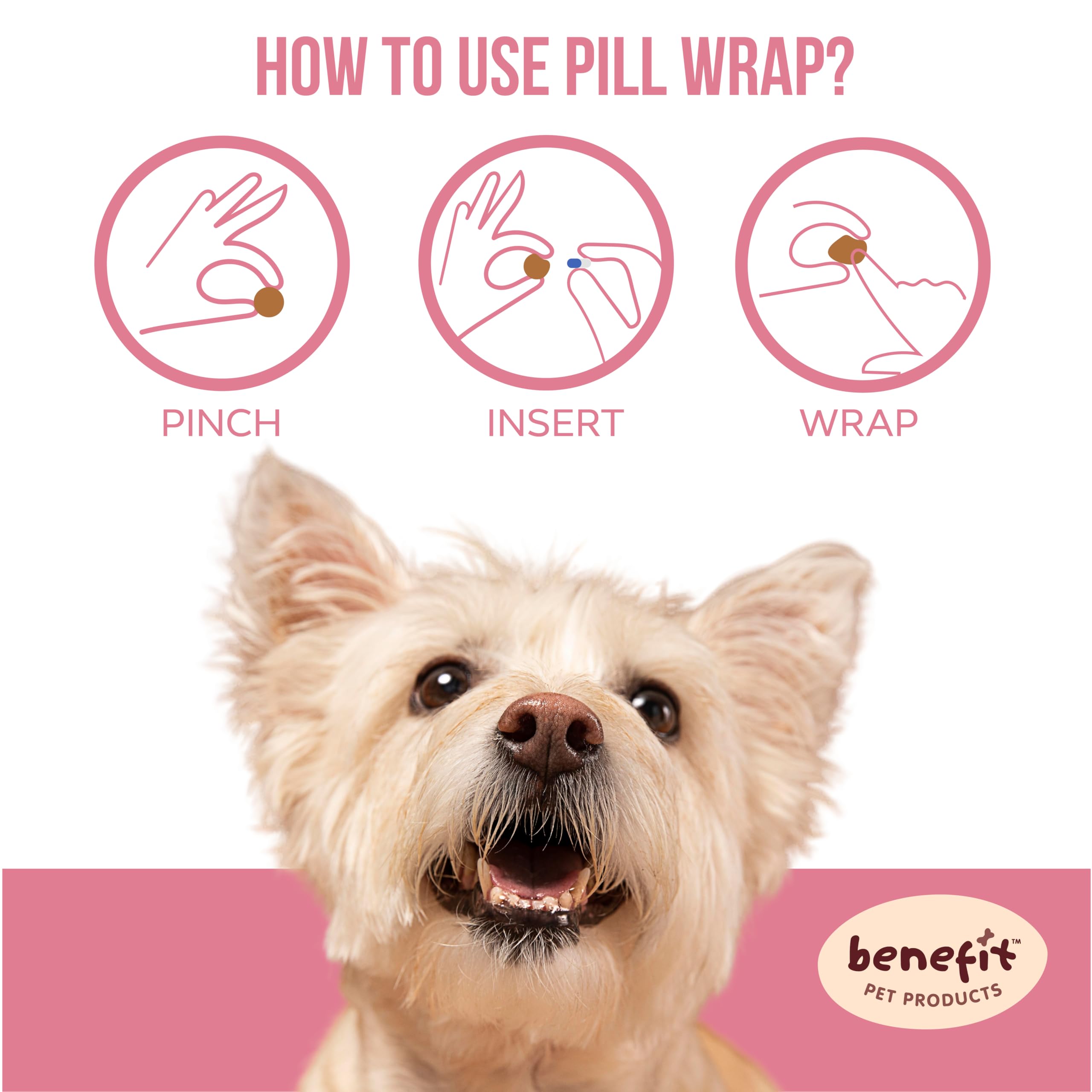 Benefit Pet Products Pill Wrap for Dogs - Pill Paste to Make Pockets, Hide Capsules, Dog Multivitamins or Medications - Added Dog Probiotic - Made in USA (4oz)