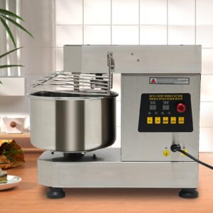 750W Commercial Dough Mixer 10.5Qt Dual Rotating Dough Kneading Machine with Food-grade Bowl Infinitely Adjustable Speed, Security Shield Baking Equipment for Restaurant Pizzeria