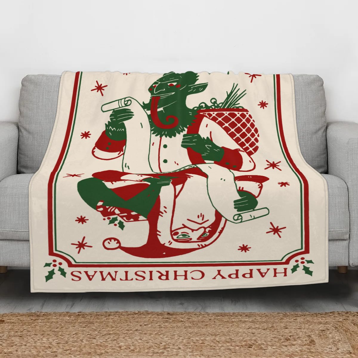 PATTERNFUL Happy Krampus Kids Throw Blankets for Boys, Plush Toddler Blanket for Girls, Plush Fleece Blankets Warm Cozy Blanket for Daycare Bedroom Sofa All Season 50 x 60''