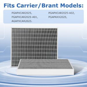 PGAPXCAR2025-A02 MERV-16 Air Filter for Bryant/Carrier Air Purifier Cartridge, Upgraded Filter Perfectly Fits for Bryant/Carrier PGAPAXX2025, PGAPXCAR2025, AGAPXCAR2025 Filter (20x25x3in)-2 Pack