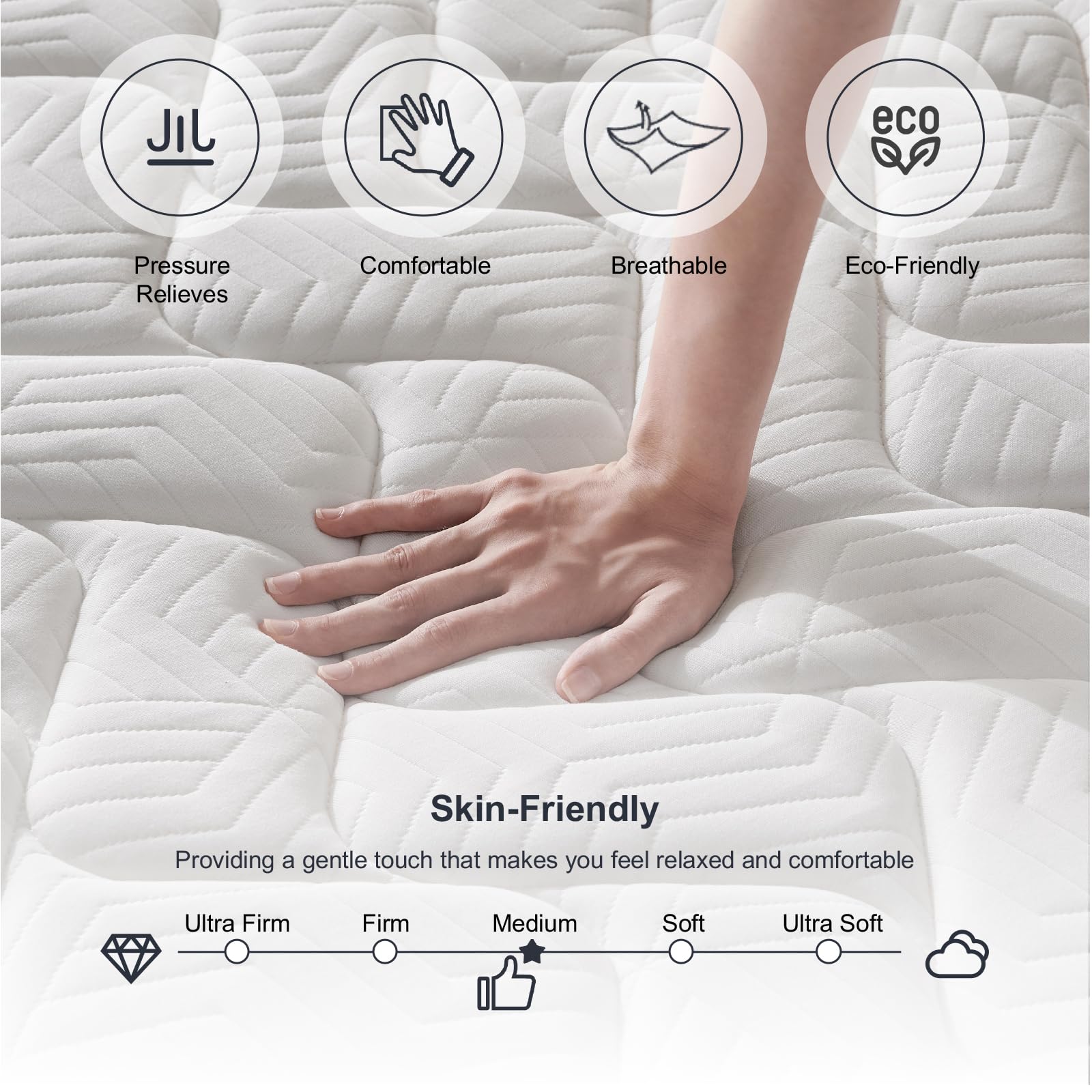 Full Size Mattress10 Inch - Medium Firm Full Size Mattress in a Box - Memory Foam Relieves Pressure - Individual Pocket Springs Provide Precise Support - Full Size Bed Mattress for Solo, Couples