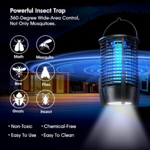 Bug Zapper for Indoor and Outdoor, Rechargeable Mosquito Zapper, Portable Electric Fly Killer, Insect Trap with LED Light, Ideal for Backyard, Patio, Camping, and Fishing