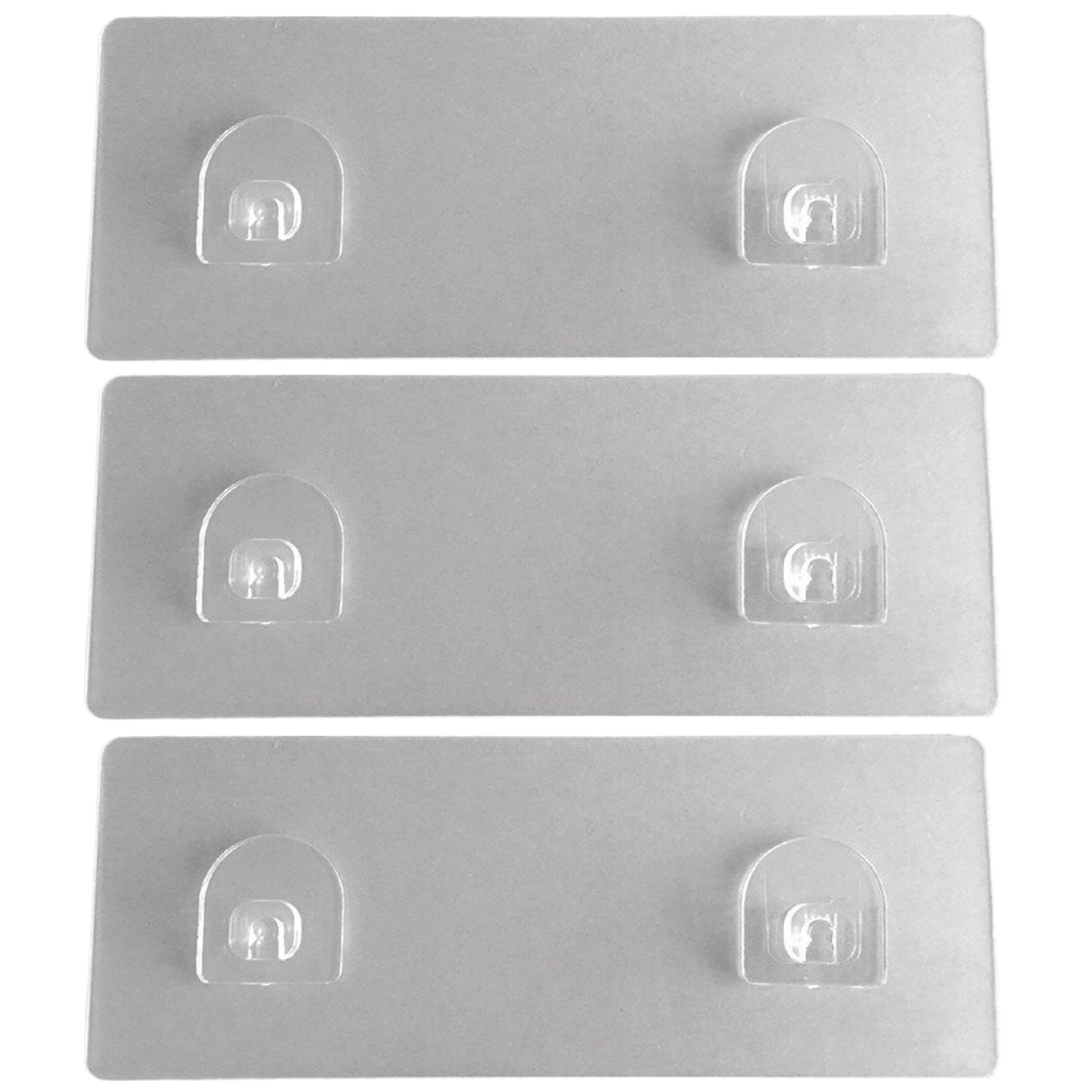 Jeorywoet Shower Shelf Adhesive Replacement, 3PCS Shower Adhesive Strips, No Drilling Double Shower Adhesive Hooks, Clear Shower Organizer Adhesive for Bathroom Kitchen, Shower Organizer Adhesive