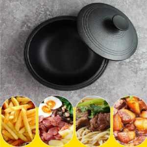 Xgxoz Korean Traditional Thick cast Iron Pot Pre-Seasoned Cast Iron 2-in-1 Heavy-Duty Dutch Oven with Skillet Lid Set, Oven,Grill, Stove Top, BBQ and Induction Safe