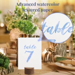 Blue Wedding Table Number Cards, Elegant 5 x 7 inch Seating Signs, Double Sided Numeric Table Numbers 1-20 Wedding Table Decorations for Wedding Receptions, Anniversary Parties and more（20）