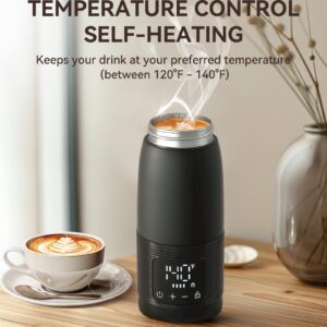 Smart Temperature Control Heated Coffee Mug with 6-10H Battery Life & LED Display, 12 Oz Self Warming Rechargeable Coffee Tumbler with Leak-Proof Lid, for Travel, Road Trip, Camping, Hiking, Car, etc