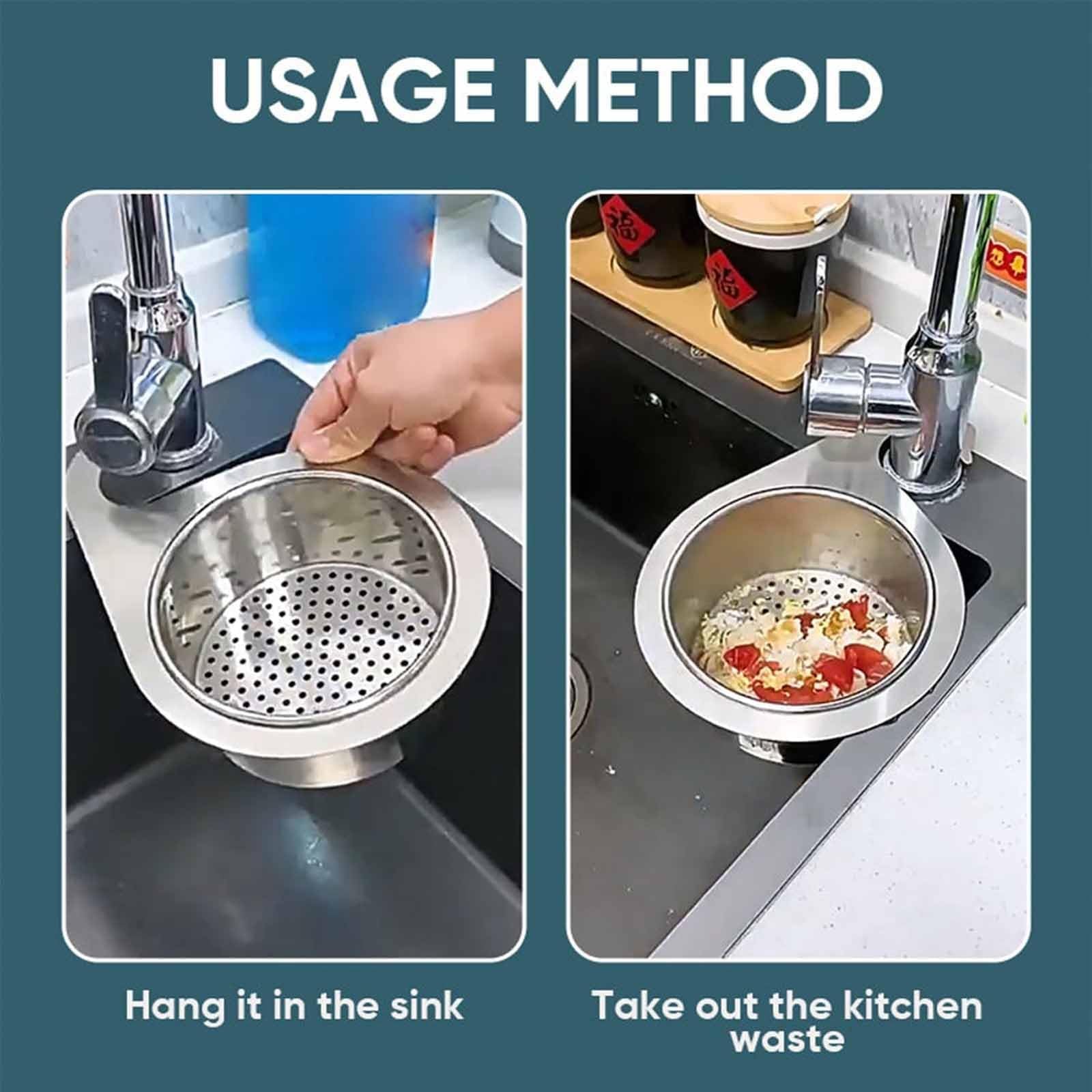 Stainless Steel Swan Sink Strainer Basket,Food Catcher for Sink Drain,Stainless Steel Sink Strainers for Kitchen Sink Food Catcher,Swan Drain Basket for Kitchen Sink (1set)