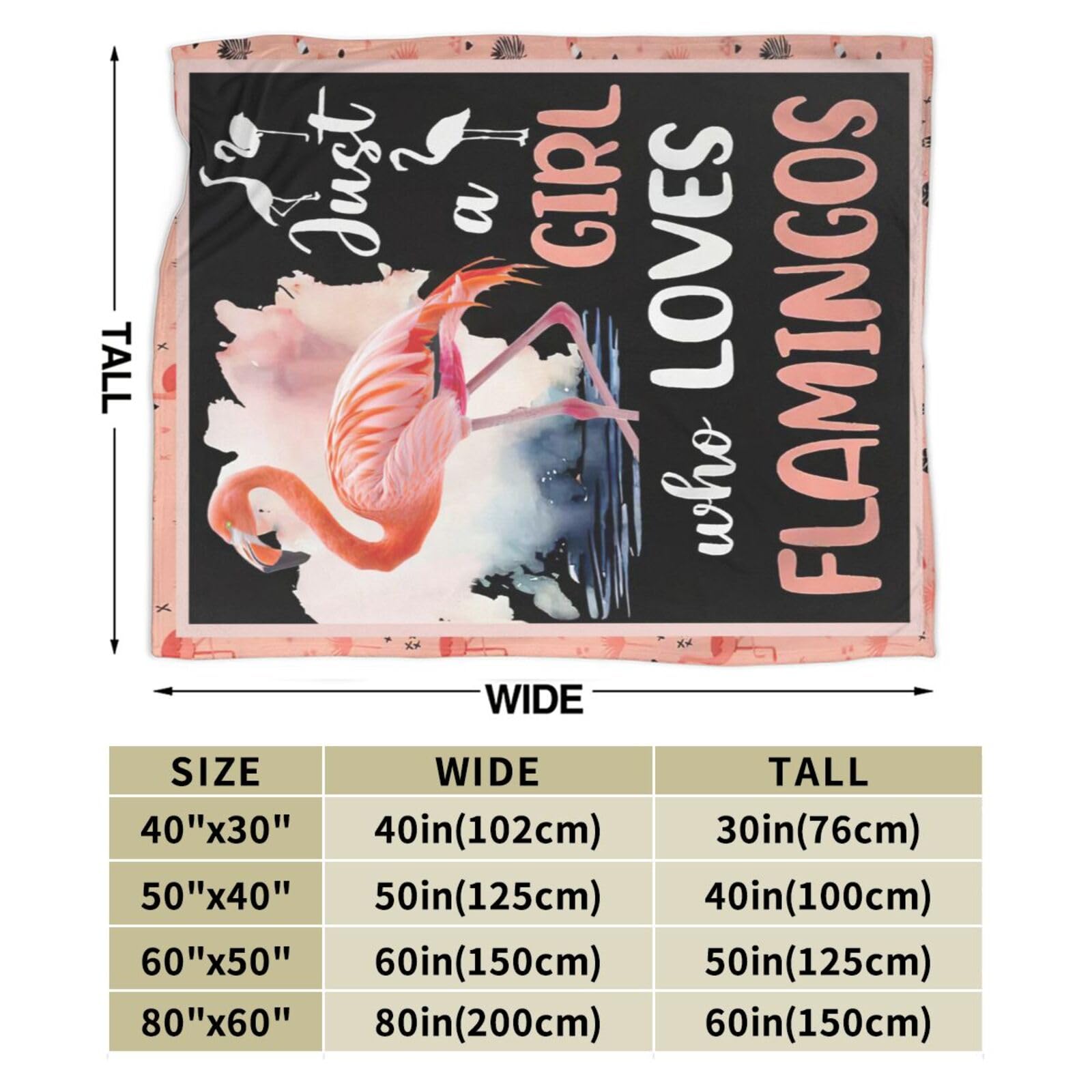 Flamingo Blanket Just A Girl Who Loves Flamingo Throw Blanket Flamingo Stuff Decor Merch Cozy Flannel Soft Warm Plush Lightweight Bedding Animals Gifts for Girls Woman Sofa Bedding Couch 50"X40"