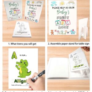 Baby's First ABC Book Baby Shower Activity Keepsake Game, ABC Coloring Baby Shower Guest Book Alternative, Baby's First Alphabet Coloring Book, Alphabet A to Z Coloring Pages