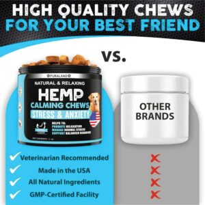 Hemp Calming Chews for Dogs Anxiety - 170 Dog Calming Chews - Anxiety Relief Treats - Dog Calming Treats - Hemp Oil - Sleep Calming Aid - Advanced Calming Health Joint Support Supplement - Made in USA