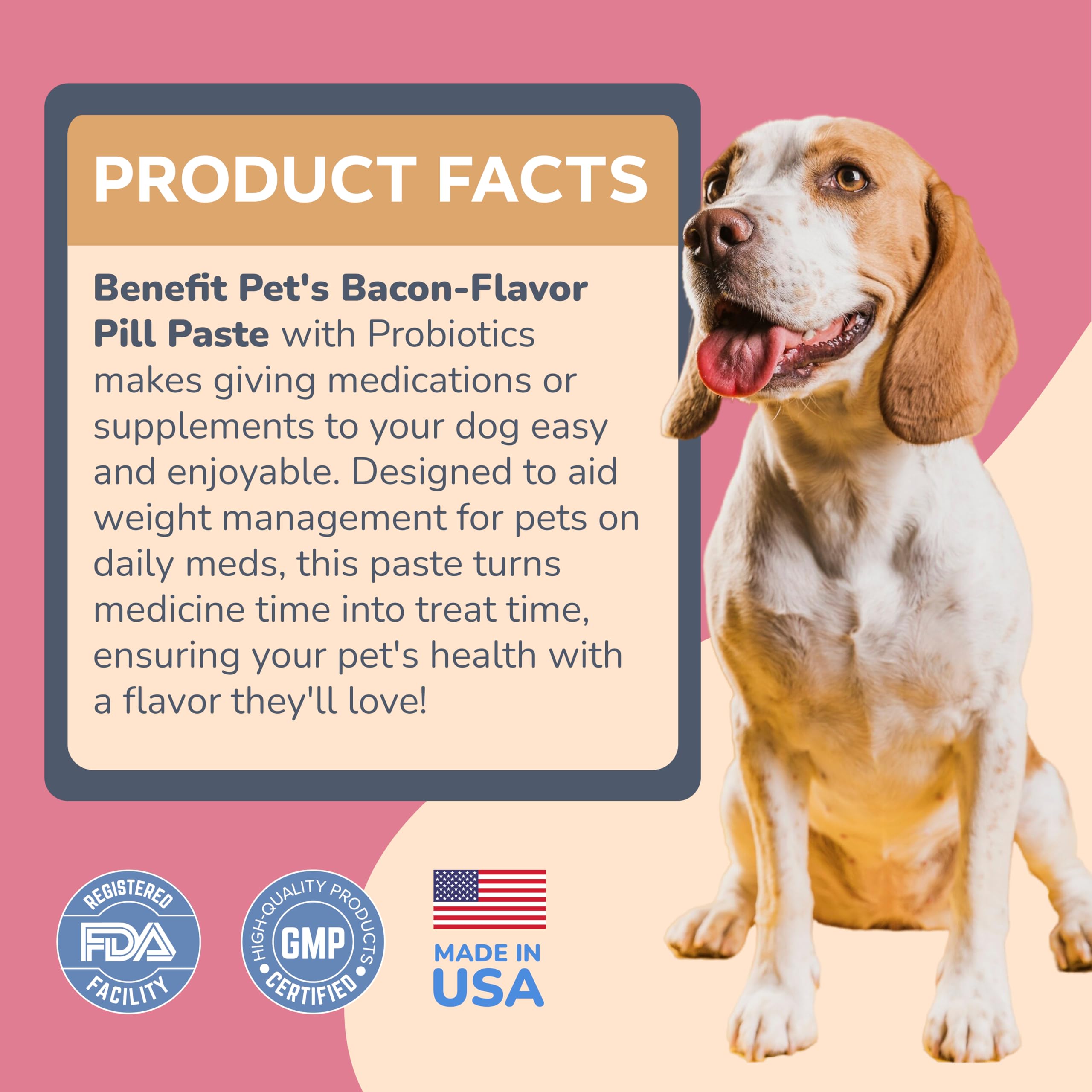 Benefit Pet Products Pill Wrap for Dogs - Pill Paste to Make Pockets, Hide Capsules, Dog Multivitamins or Medications - Added Dog Probiotic - Made in USA (4oz)