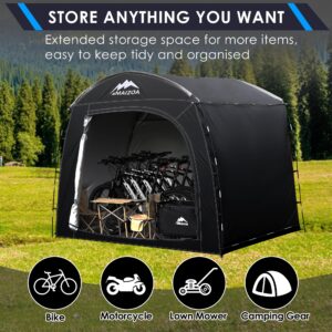 MAIZOA Bike Storage Shed Tent, 98*59*79 Inches Outdoor Portable Storage Tent, Made of 210D Oxford Cloth PU4000mm Waterproof Fabric, Suitable For Storing Bicycles, Motorbikes, Garden Tools, Lawn Mower