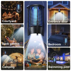 Bug Zapper for Indoor and Outdoor, Rechargeable Mosquito Zapper, Portable Electric Fly Killer, Insect Trap with LED Light, Ideal for Backyard, Patio, Camping, and Fishing