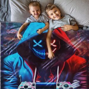 jvycjlu Gamer Throw Blanket, Boys Girls Game Blankets, Game Blanket for Boys Gifts for The Ultimat Gamer for Kids Teens Son Husbands Men Boyfriends Sofa Bedroom 60 X 50