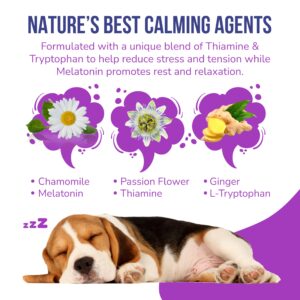 Calming Chews for Dogs - Dog Calming Chews for Separation, Dog Anxiety Relief Treats, Dog Sleep Support - Chamomile, and Melatonin for Dogs - 120 Soft Chews, Made in USA