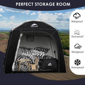 MAIZOA Bike Storage Shed Tent, 98*59*79 Inches Outdoor Portable Storage Tent, Made of 210D Oxford Cloth PU4000mm Waterproof Fabric, Suitable For Storing Bicycles, Motorbikes, Garden Tools, Lawn Mower