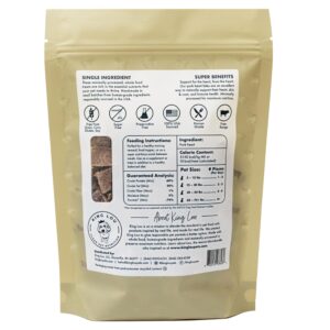 King Lou Pets - Pork Heart Bites for Dogs and Cats - USA-Made Freeze Dried Treats - Taurine, Zinc, and Iron - 1 lb Prior to Freeze-Drying