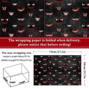 JarThenaAMCS 12 Sheets Halloween Bloody Wrapping Paper - Not Roll - Horror Blood Handprint Paw Blade Gift Wrap Paper Folded Flat for DIY Crafts Holiday Party Supplies, 19.7 x 27.6 Inch