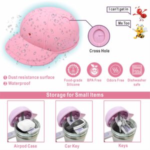 Anti-dust Silicone Cap for Stanley Cup 40oz, Fits Stanley Cup Accessories with Straw Cover and Two Charms, Pink