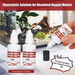 Dissolved Oxygen Meter Accessories,Dissolved Oxygen Meter Calibration Solution Electrolyte Solution Membrane Cap Kit,1*50ml Zero-Oxygen Solution,2*30ml Electrolyte Solution,6 PCS of Membrane Cap