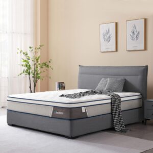 Rimensy King Mattress, 12 Inch Gel Memory Foam and Innerspring Hybrid Mattress in a Box, Motion Isolation, Medium Firm Mattress, Pressure Relief, King Size Mattress 76"*80"*12"