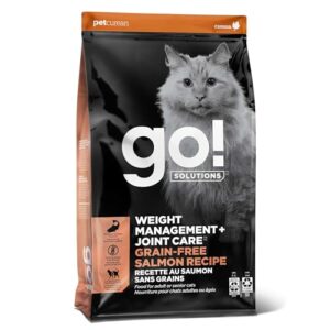 go! solutions weight management + joint care, grain-free dry cat food, salmon recipe, 6 lb bag