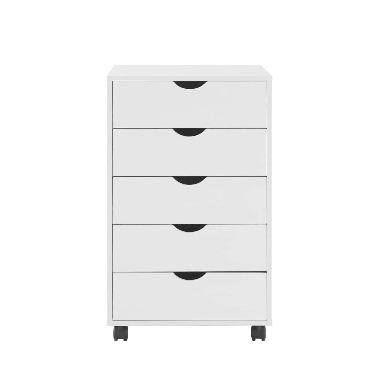 Naomi Home 5 Drawer Office File Cabinet with 200 lbs Total Capacity - White