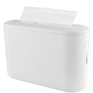 EnBath Countertop Paper Towel Dispenser (White)/Multifold Paper Towel Holder, Non-Slip, Durable ABS, Stylish Design for Bathroom and Kitchen