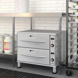 KoolMore Two-Drawer Commercial Free Standing Warming Drawers in Stainless-Steel, UL and NSF Listed (KM-WD-M2)