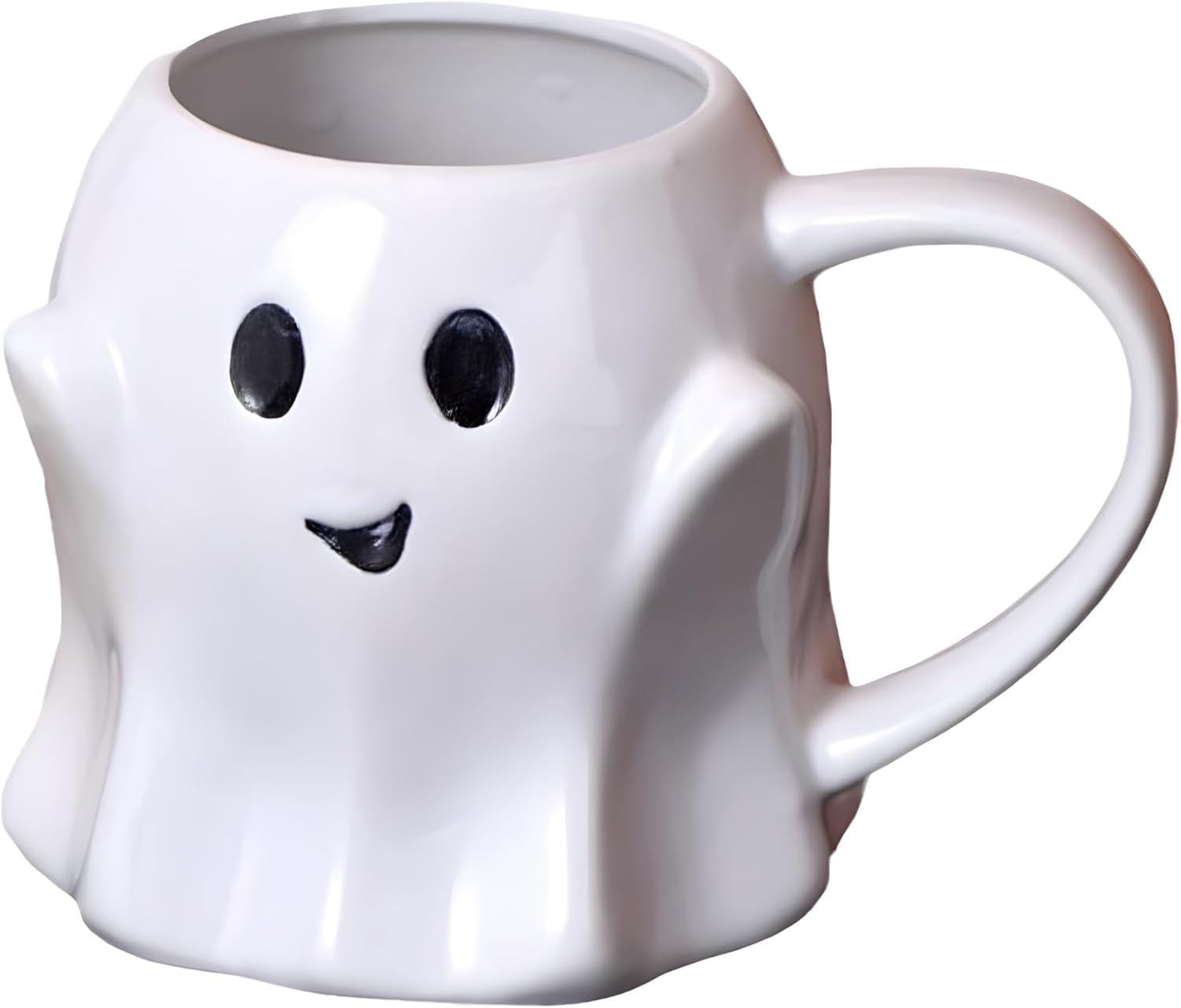 Halloween Mug Novelty Ghost Mug 3D Cute Ceramic Coffee Cup Perfect for Halloween Decor and Halloween Christmas Birthday White Elephant Gifts for Coffee Milk Tea Lover (White)