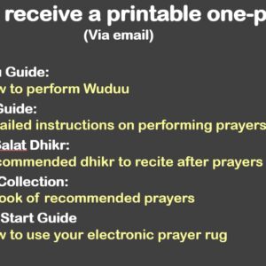 Electronic Prayer Mat - Smart Interactive Prayer Rug for Adults and Kids - Ideal Gift for New Converts and Those Learning or Perfecting Their Prayer - Comes with Islamic Prayer Beads (Black)