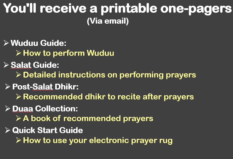 Electronic Prayer Mat - Smart Interactive Prayer Rug for Adults and Kids - Ideal Gift for New Converts and Those Learning or Perfecting Their Prayer - Comes with Islamic Prayer Beads (Black)