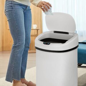 13 Gallon/50 L Kitchen Trash Can with Lid, Stainless Steel Garbage Can with Touch-Free Lid, Cute Trash Can Automatic Trash Can Bathroom Trash Can with Lid, Motion Sensor Trash Can Brushed Finish