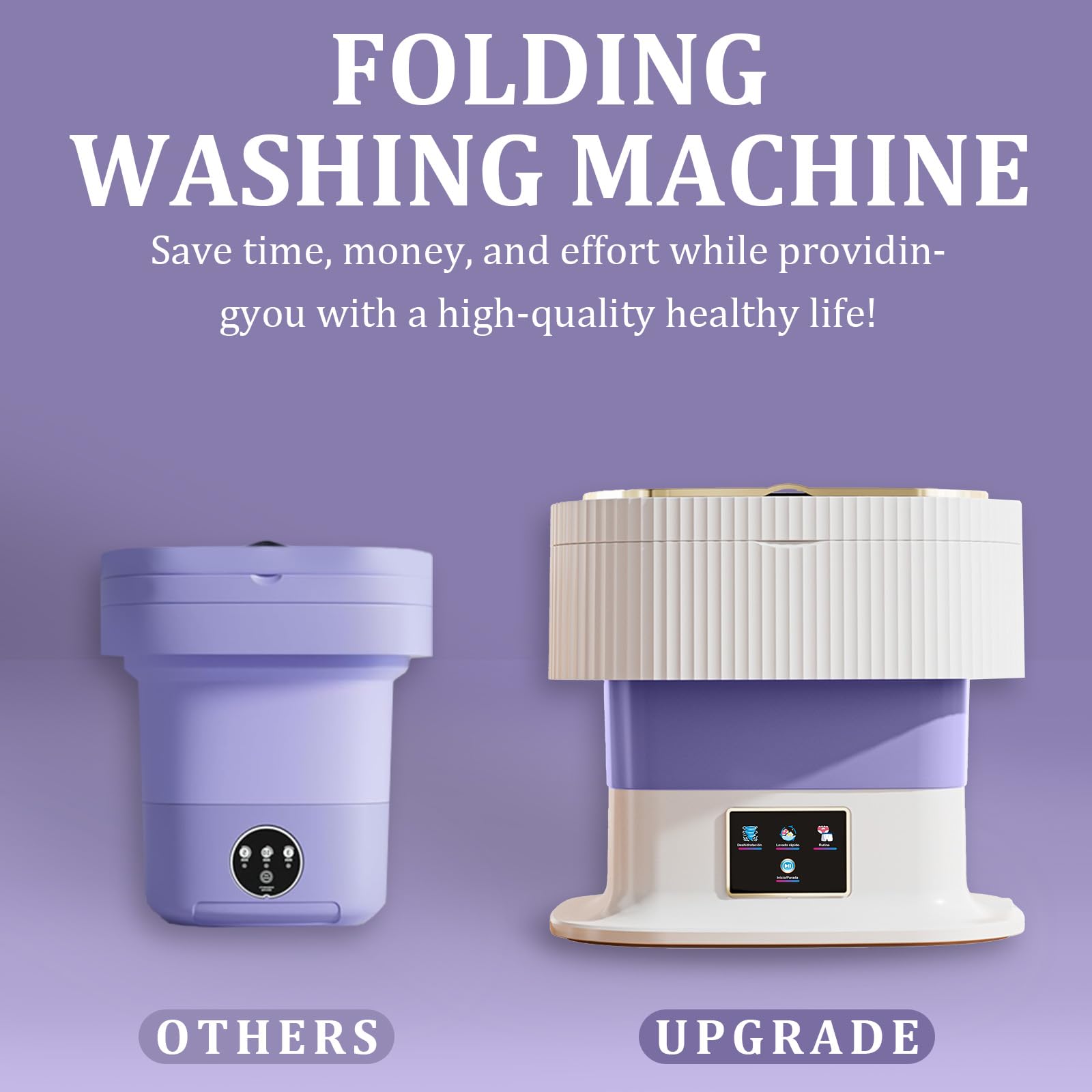 Mini Washing Machine,11.5L Portable Washing Machine and Dryer, Small Washing Machine Deep Cleaning Of Underwear, Purple Portable Washer Suitable for Underwear, Baby Clothes, Sock