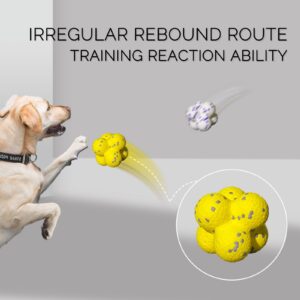 VKL Dog Chew Ball Interactive Toy ETPU Atmoic Bite Tough Float Suitable for Large Medium and Small Dogs Grinding Teeth Strong Elasticity Relieve Boredom (Yellow)