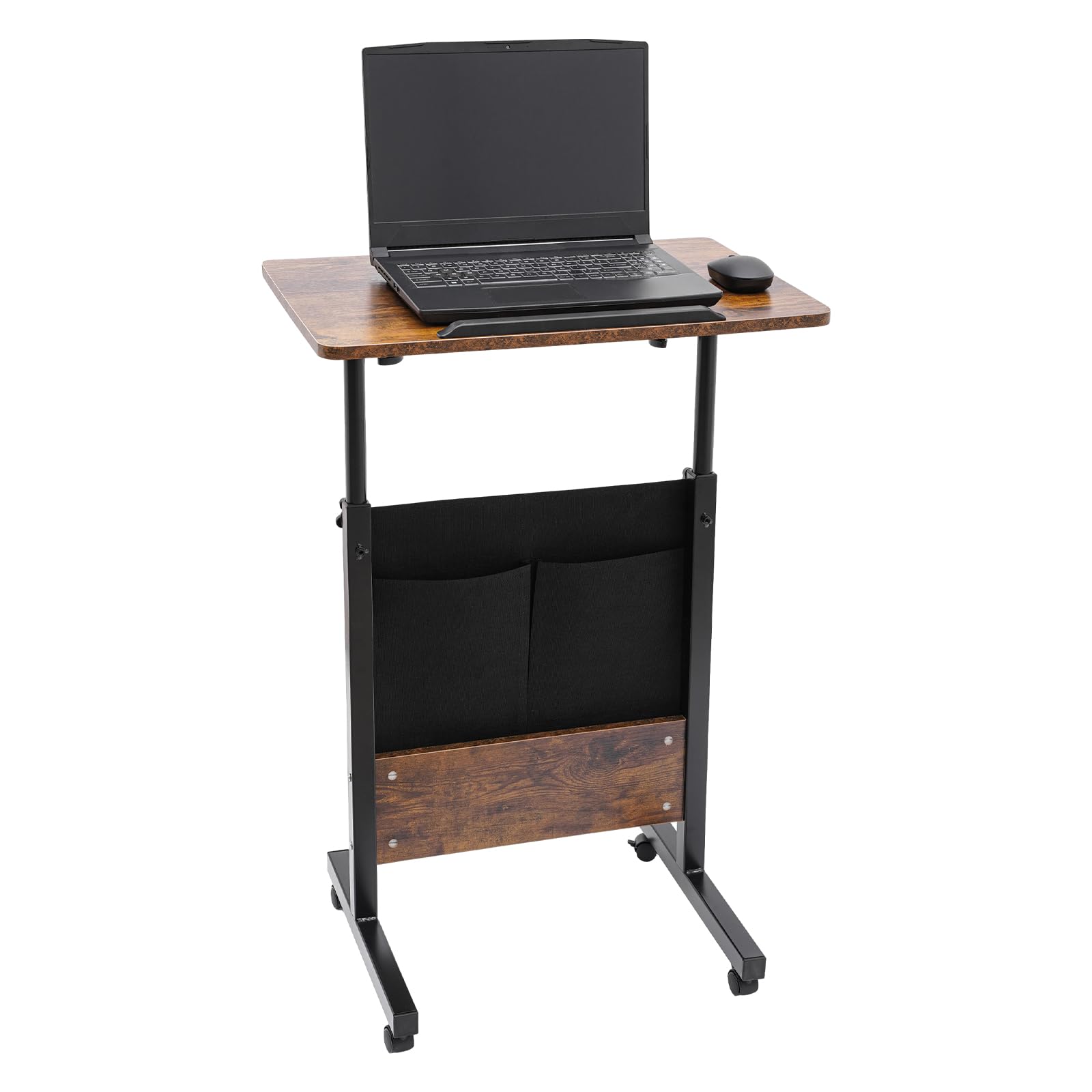 JUOPTGJ Adjustable Height Standing Desk,Adjustable Height Standing Desk,Small Portable Laptop Desk, Rolling Computer Stand with Adjustable Height for Place Your Computer, Laptop, Printer, Books