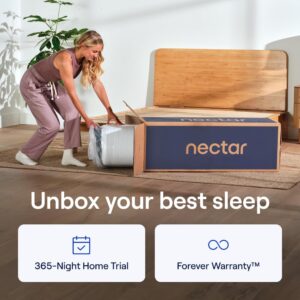 Nectar Luxe 14” Queen Mattress - Medium Firm - Contouring Memory Foam - Cooling Upgrade - 3” Pressure Relief Layer - Responsive Support - Minimal Motion Transfer - 365-Night Trial & Forever Warranty