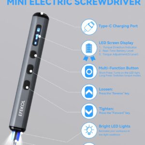 Mini Electric Screwdriver, 70 in 1 Precision Screwdriver Kit with 64 S2 Magnetic Bits, 5 Torque Levels, LED Screen Display, Rechargeable Power Screwdriver, Precision Work Set for Laptop Phone Watch