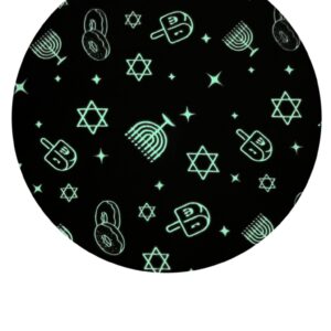 Glow in The Dark Chanukah Blanket – Soft Flannel Throw with Menorah, Dreidels & Jewish Stars – Perfect Hanukkah Gift for Kids & Adults – Cozy, Plush, and Machine Washable – All Season Holiday Blanket