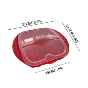 Microwave Bacon Tray with Splatter Lid,(red) Safety, Quick and with No Mess, Microwave Bacon Cooker Make Crispy Bacon in few Minutes